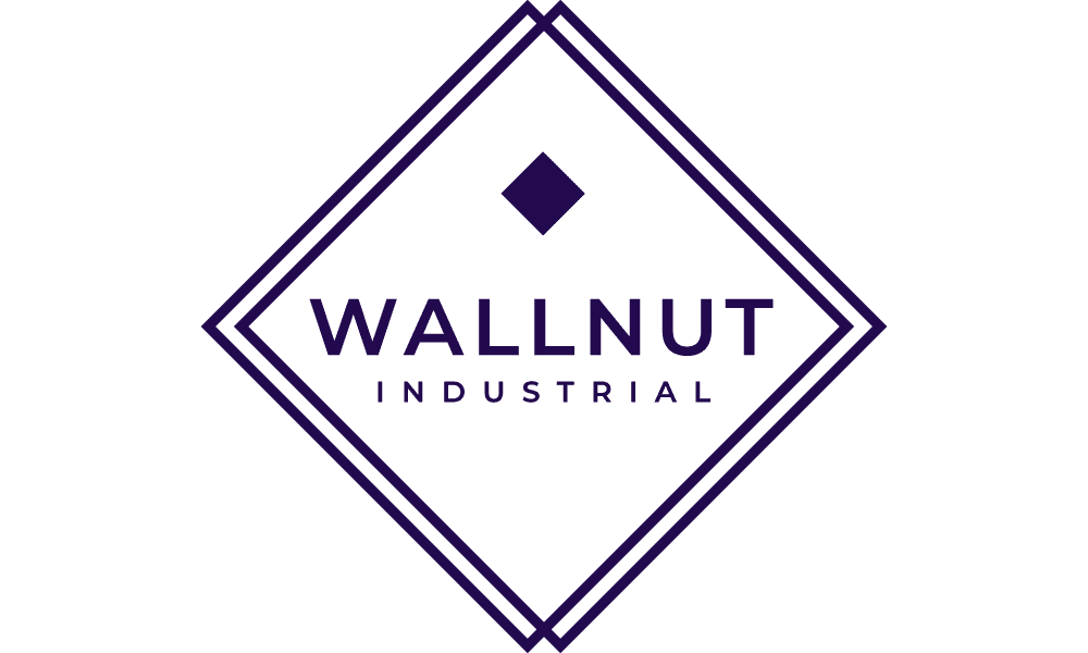 Wallnut Industrial logo featuring a diamond shape with bold text.